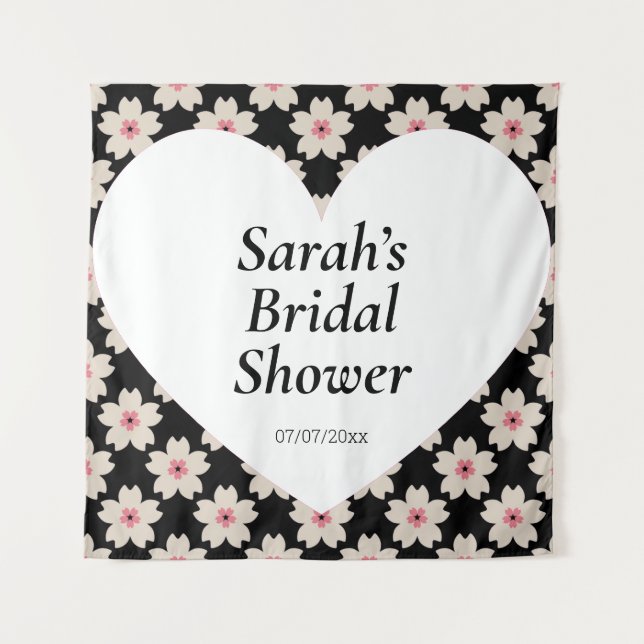 Personalisiertes Hochzeitsshower-Wandposter Wandteppich (Vorderseite)