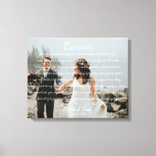 Personalisiertes Hochzeitsstichtag Foto & Vows Can Leinwanddruck