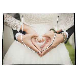 Personalisiertes Hochzeitsstichtal-Verlobung-Foto Große Geschenktüte