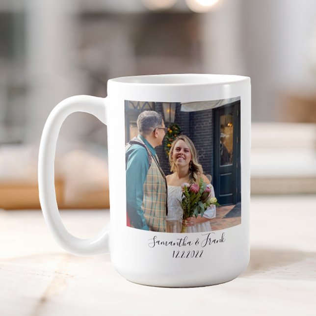 Personalisiertes Hochzeitsstipendium Verlobung Fot Kaffeetasse (Personalized Wedding Photo Coffee Mug)