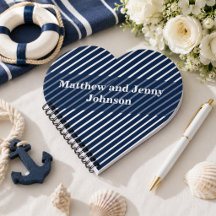 Personalisiertes Hochzeitstagebuch mit navyblauen