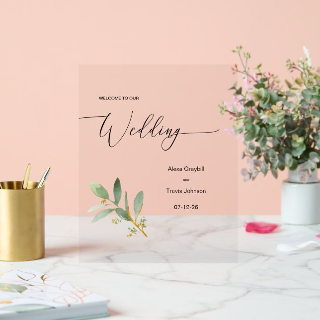 Personalisiertes Hochzeitszeichen Acrylschild (Hochzeit)