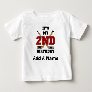 Personalisiertes Hockey-2. Geburtstags-T-Shirt Baby T-shirt