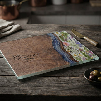 Personalisiertes Holz- und Harzdesign Schneidebrett