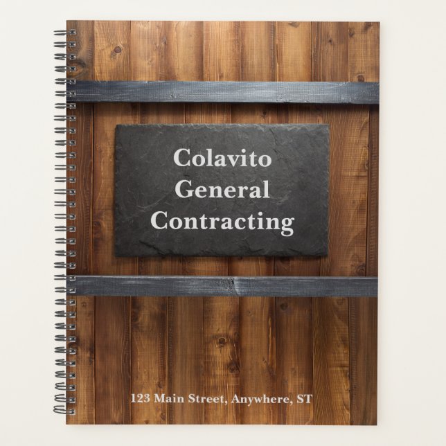 Personalisiertes Holz- und Schiefergeschäft Planer (Vorderseite)