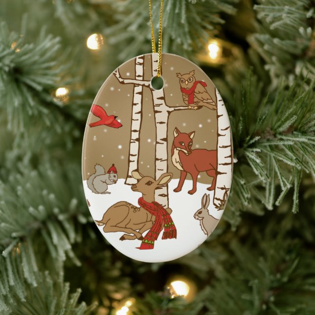 Personalisiertes Holz Weihnachtsgeschenk Keramik O Keramik Ornament (Baum)