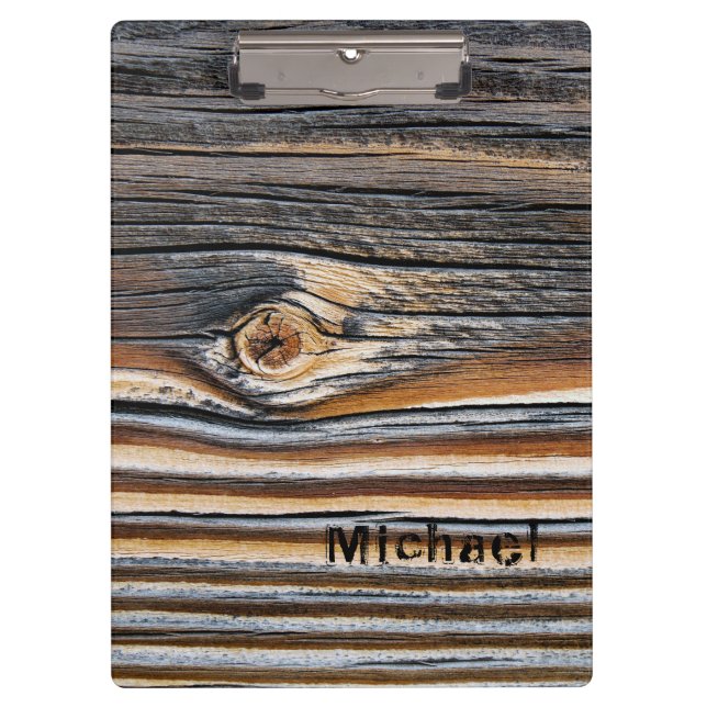 Personalisiertes Holzkörnmuster Klemmbrett (Vorderseite)