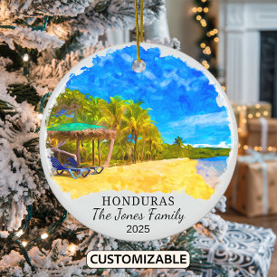 Personalisiertes Honduras-Ornament, Mittelamerika Keramik Ornament