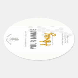 Personalisiertes Honigflaschen-Etikett Ovaler Aufkleber