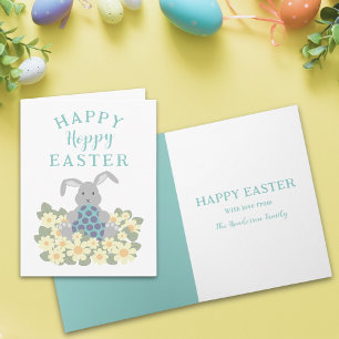Personalisiertes Hoppy Frohe Ostern Süßes Kaninche Feiertagskarte