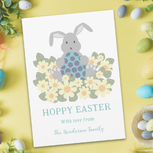 Personalisiertes Hoppy Osterhase Süß Kaninchen Flo Feiertagspostkarte