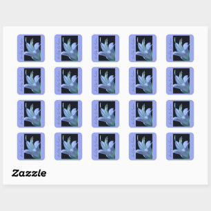 Personalisiertes Hosta Lavender Blume Makro Foto Quadratischer Aufkleber
