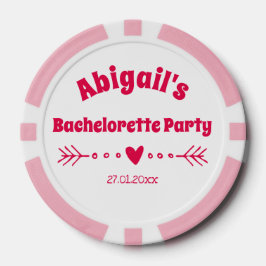 Personalisiertes Hot Pink Bachelorette/Brautparty Pokerchips