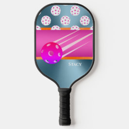 Personalisiertes Hot Pink & Orange mit metallische Pickleball Schläger