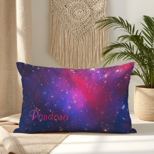 Personalisiertes Hot Pink und Blue Pandora-Cluster Lendenkissen