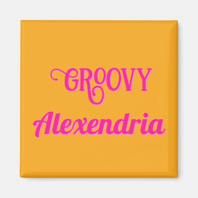 Personalisiertes Hot Pink und Orange Magnet (Vorne)
