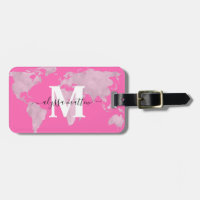 Personalisiertes Hot Pink Weltkarte