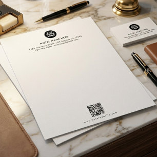 Personalisiertes Hotel-Logo & QR-Code-Design Briefbogen