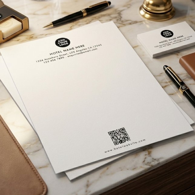 Personalisiertes Hotel-Logo & QR-Code-Design  Briefbogen (Von Creator hochgeladen)