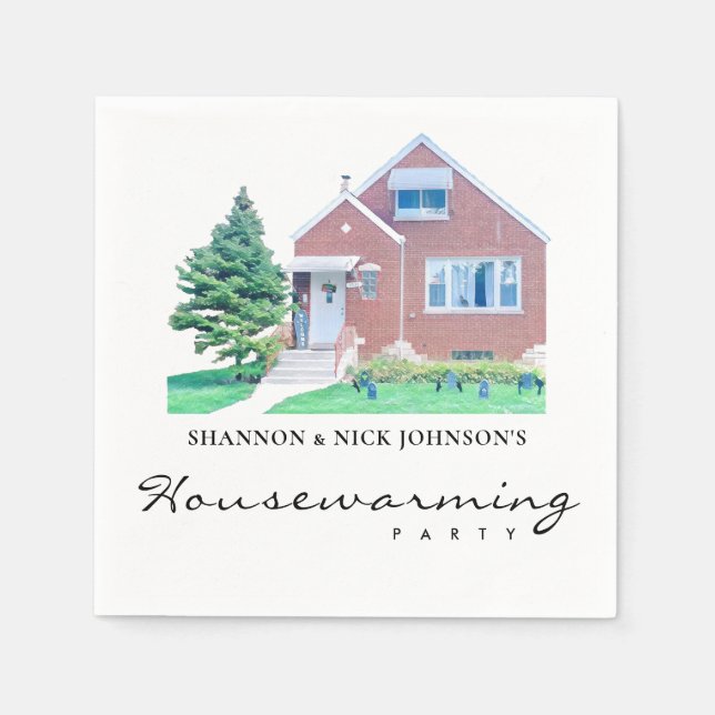 Personalisiertes Housewarming Party Napkins Serviette (Vorderseite)
