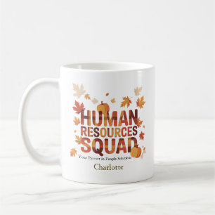 Personalisiertes HR-Team – Herbst-Typografie Kaffeetasse