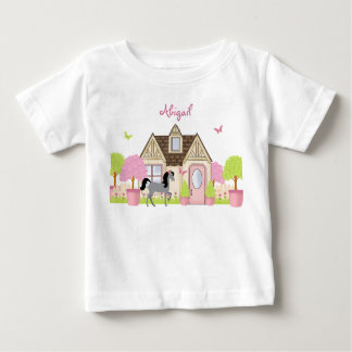 Personalisiertes Hübsches Gartenpferd Langschläfer Baby T-shirt