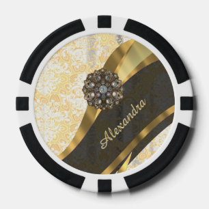 Personalisiertes, hübsches, gürtelförmiges Damastm Pokerchips