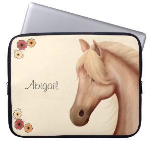 Personalisiertes Hübsches Palomino Pony n Blume Laptopschutzhülle