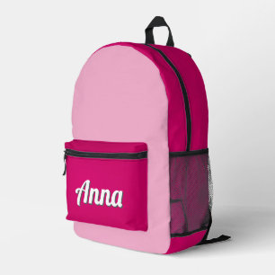 Personalisiertes Hübsches Rosa Modernes Mädchen Bedruckter Rucksack
