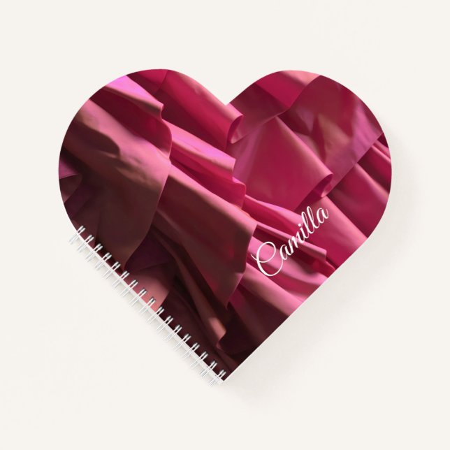 Personalisiertes Hübsches Rosa Ruffles Muster Mode Notizbuch (Vorderseite)