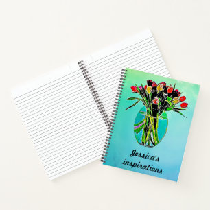 Personalisiertes Hübsches Watercolor-Floral-Notebo Notizbuch