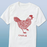 Personalisiertes Hühnchen T-Shirt<br><div class="desc">Ein Hennendesign für Hühner- und Geflügelliebhaber,  Bauer,  kleine Hennenhalter und Hühnerflüster. Originelle Kunst von Nic Squirrell. Ändern Sie den Namen oder den Text,  um ihn zu personalisieren.</div>