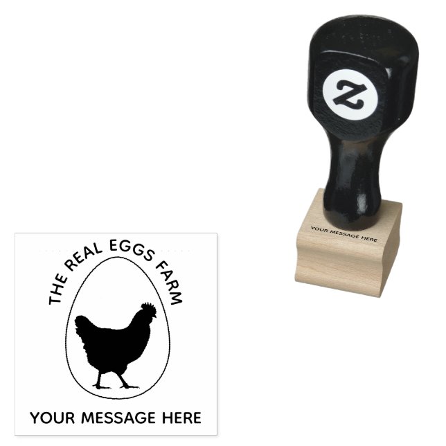 Personalisiertes Hühner-Ei-Geflügelfarm-Logo Gummistempel (Stempel)