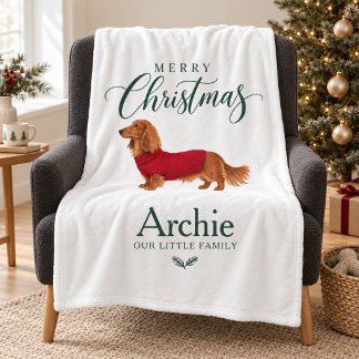 Personalisiertes Hunde-Andenken Weihnachten Fleecedecke