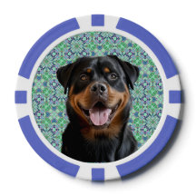 Personalisiertes Hunde-Foto im grünen Mandala-Must