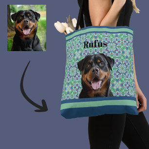 🐾Personalisiertes Hunde-Foto mit grünem Mandala-M