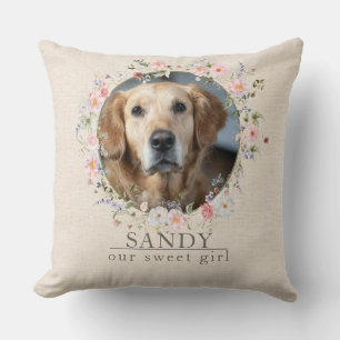 Personalisiertes Hunde-Foto & Name Elegante Wass Kissen
