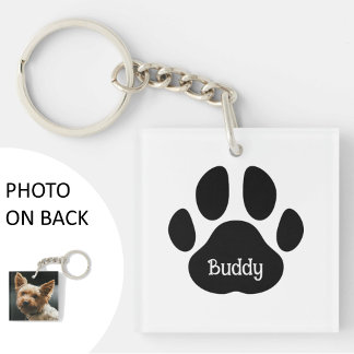 Personalisiertes Hunde-Foto & Name | Hundepfotenab Schlüsselanhänger