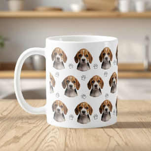 Personalisiertes Hunde-Foto-Pfoten-Muster Kaffeetasse
