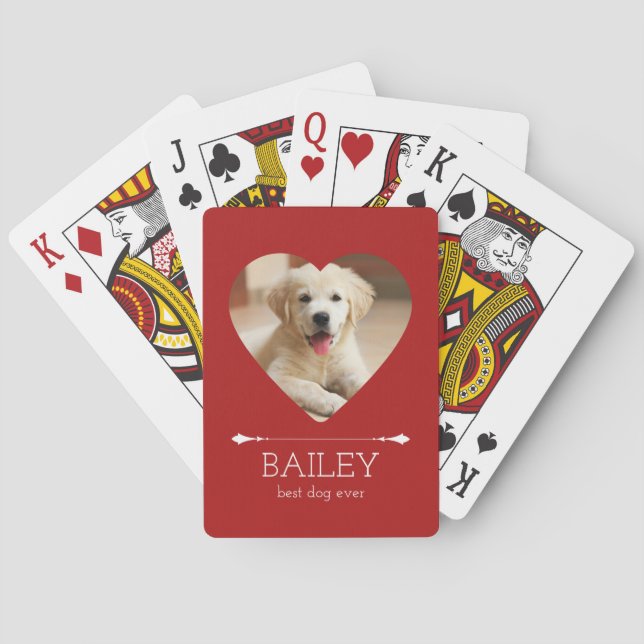 Personalisiertes Hunde-Foto Spielkarten (Rückseite)