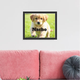 Personalisiertes Hunde-Foto- und Namens-Porträt-Ki Leinwanddruck