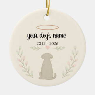 Personalisiertes Hunde-Gedenk-Ornament – Name und Keramik Ornament