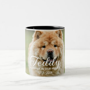 Personalisiertes Hunde-Gedenkblatt Verlust des Hau Zweifarbige Tasse