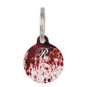 Personalisiertes Hunde-ID-Tag Blutspritzer Vampir Haustiermarke
