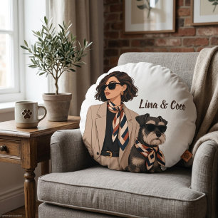 "Personalisiertes Hunde-Mama-Geschenk" "Benutzerde Rundes Kissen