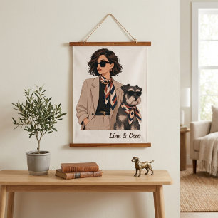 "Personalisiertes Hunde-Mama-Geschenk" "Benutzerde Wandteppich Mit Holzrahmen