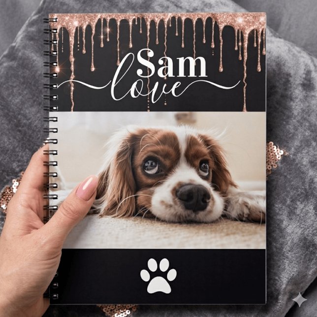 Personalisiertes Hunde-Monogramm-Name Haustier-Fot Notizblock (Von Creator hochgeladen)