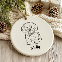 Personalisiertes Hunde-Weihnachten Keramik Ornament