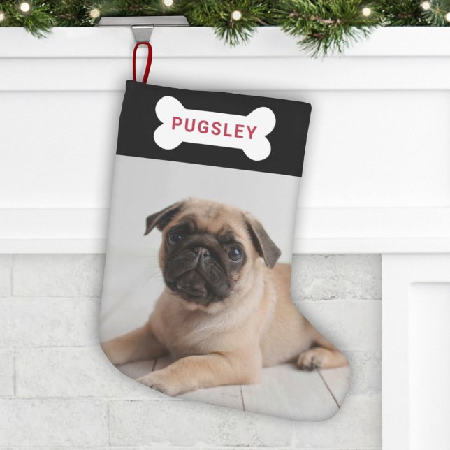 Personalisiertes Hundebonett-Foto Kleiner Weihnachtsstrumpf (Von Creator hochgeladen)