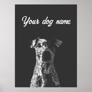 personalisiertes Hundeposter abstrakte Linienkunst Poster
